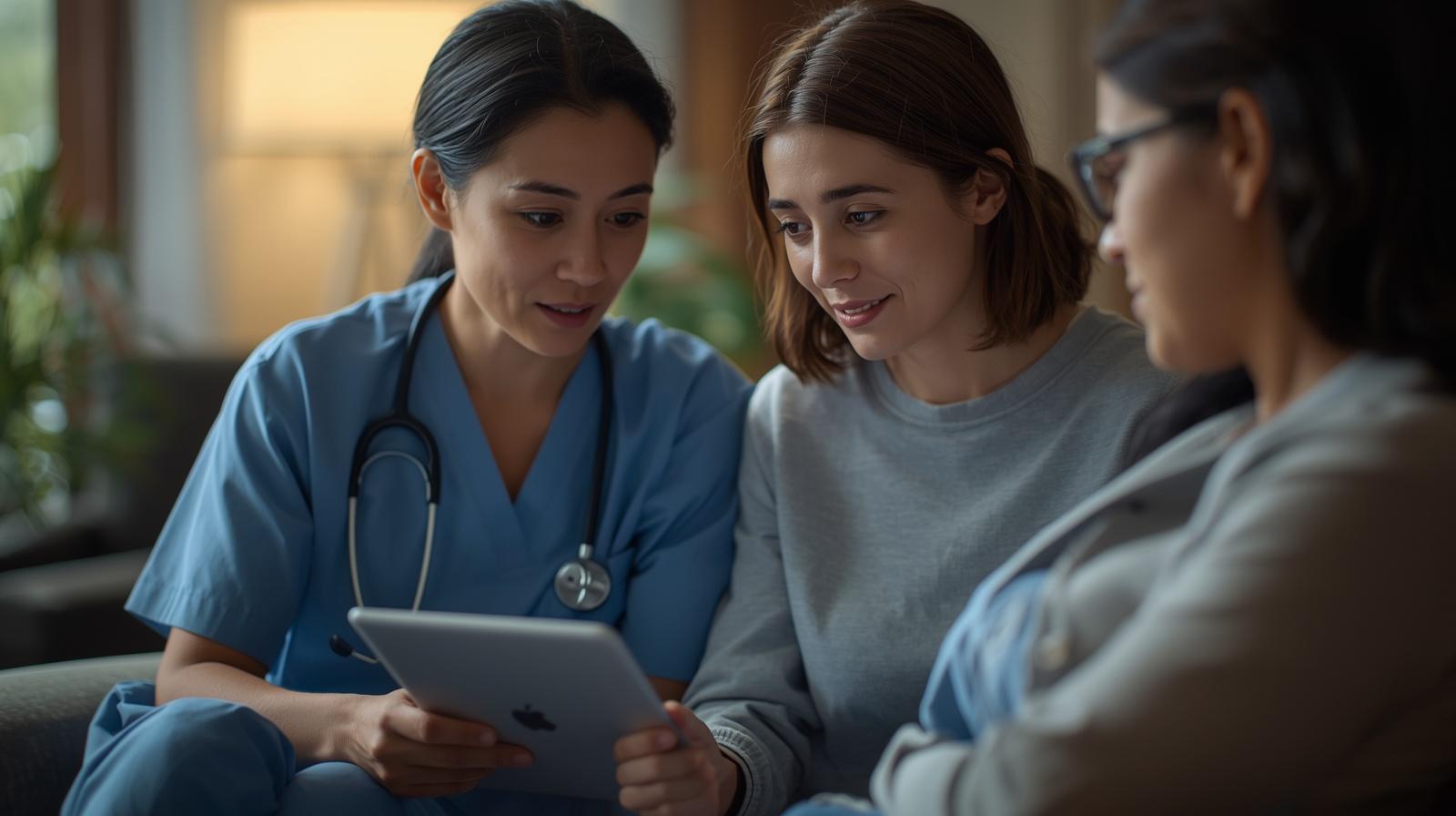 A clear, itemized healthcare cost estimate being reviewed by a provider and a patient during a consultation.