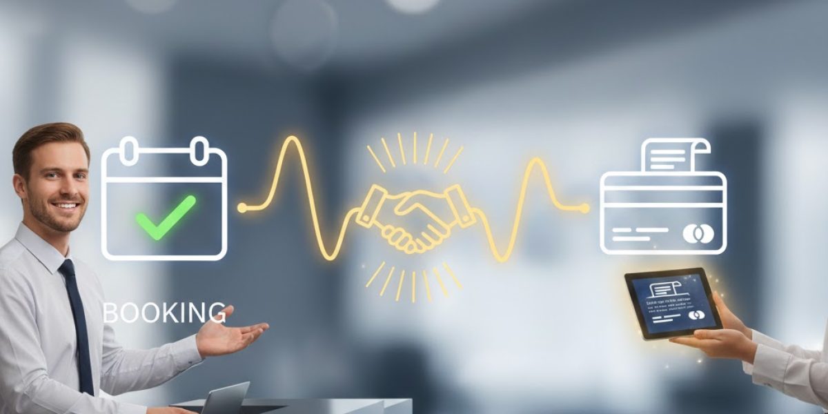 Medical receptionist assisting a patient with registration and insurance verification at a healthcare clinic. Primary Keywords: Revenue Cycle Management